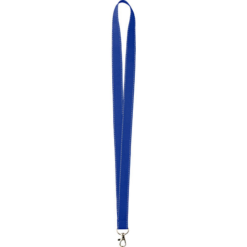 25 Mm Lanyard Mit Reflektierenden Fäden , dunkelblau, Polyester, 90,00cm x 2,50cm (Länge x Breite), Bild 1