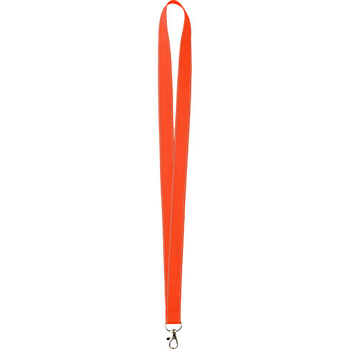 20 Mm Lanyard Mit Reflektierenden Fäden , orange, Polyester, 90,00cm x 2,00cm (Länge x Breite), Bild 1