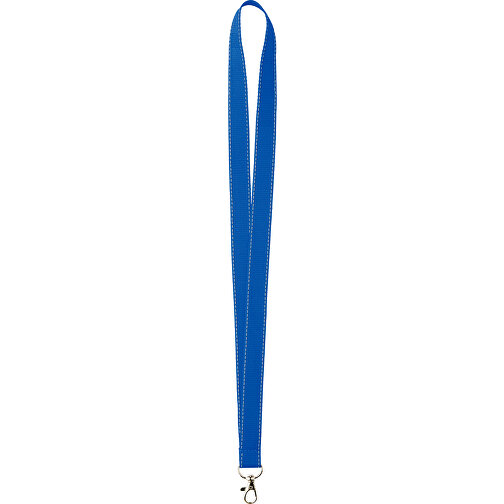 20 Mm Lanyard Mit Reflektierenden Fäden , blau, Polyester, 90,00cm x 2,00cm (Länge x Breite), Bild 1