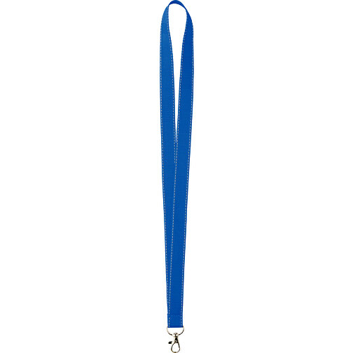15 Mm Lanyard Mit Reflektierenden Fäden , blau, Polyester, 90,00cm x 1,50cm (Länge x Breite), Bild 1