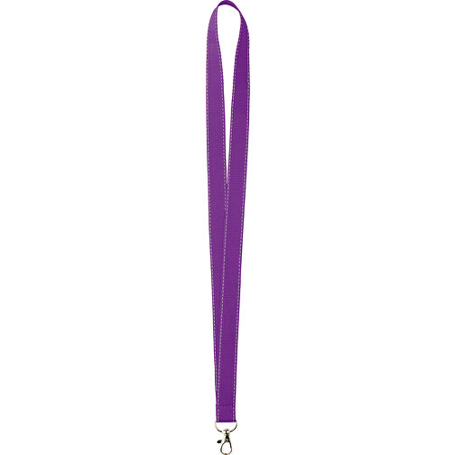 10 Mm Lanyard Mit Reflektierenden Fäden , lila, Polyester, 90,00cm x 1,00cm (Länge x Breite), Bild 1