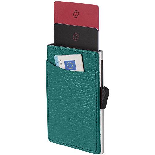 C-Secure RFID Kartenhalter , grün, Metall, 9,50cm x 1,00cm x 6,50cm (Länge x Höhe x Breite), Bild 1