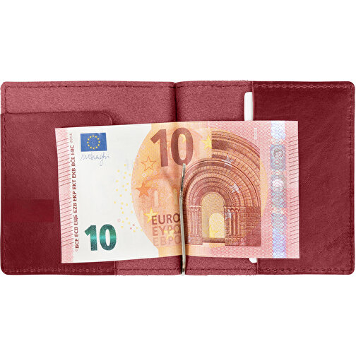 Dollarclipbörse , weinrot, Allgäu Rindleder, 11,50cm x 9,50cm (Länge x Breite), Bild 1