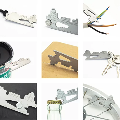 Set de cadeaux / articles cadeaux : ROMINOX® Key Tool Cargo Ship (19 functions) emballage à motif , Image 4
