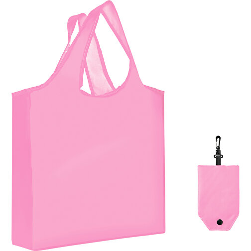Full Color Faltbare Einkaufstasche Mit Hülle , hell-pink, Polyester, 12,00cm x 58,00cm x 39,00cm (Länge x Höhe x Breite), Bild 1