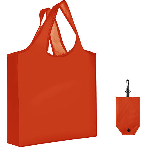 Full Color Faltbare Einkaufstasche Mit Hülle , rot, Polyester, 12,00cm x 58,00cm x 39,00cm (Länge x Höhe x Breite), Bild 1