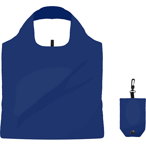 Full Color Faltbare Einkaufstasche Mit Hülle , navy blau, Polyester, 50,00cm x 39,00cm (Höhe x Breite), Bild 1