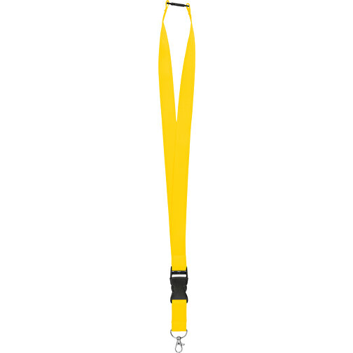 25 Mm Sicherheits Lanyard , gelb, Polyester, 92,00cm x 2,50cm (Länge x Breite), Bild 2