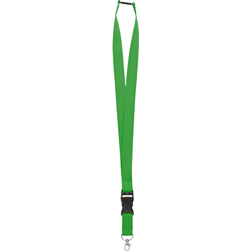 25 Mm Sicherheits Lanyard , grün, Polyester, 92,00cm x 2,50cm (Länge x Breite), Bild 2
