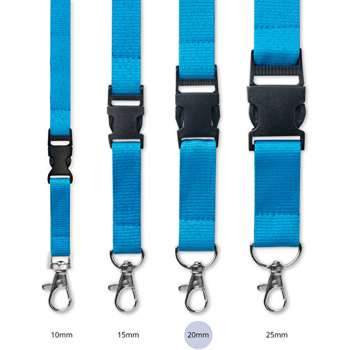 20 Mm Sicherheits Lanyard , blau, Polyester, 92,00cm x 2,00cm (Länge x Breite), Bild 3