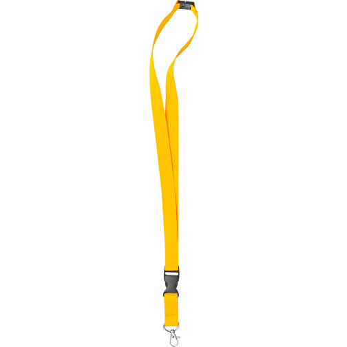 10 Mm Sicherheits Lanyard , gelb, Polyester, 92,00cm x 1,00cm (Länge x Breite), Bild 2