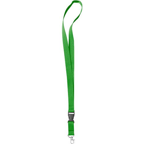 10 Mm Sicherheits Lanyard , grün, Polyester, 92,00cm x 1,00cm (Länge x Breite), Bild 1