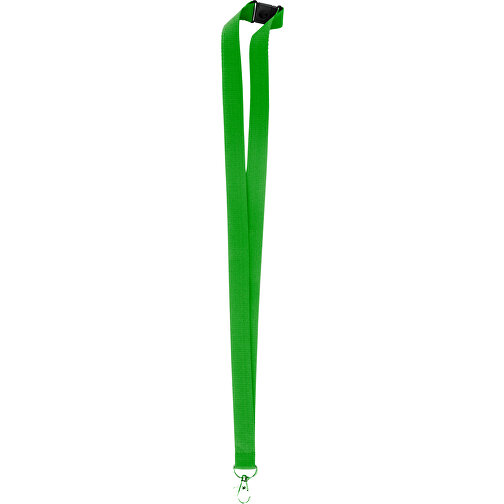 20 Mm Sicherheits Lanyard , grün, Polyester, 90,00cm x 2,00cm (Länge x Breite), Bild 2