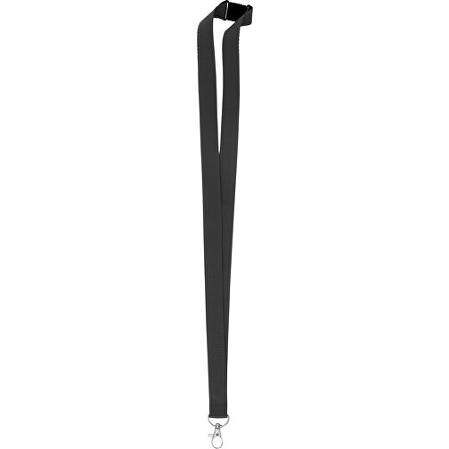10 Mm Sicherheits Lanyard , schwarz, Polyester, 90,00cm x 1,00cm (Länge x Breite), Bild 2