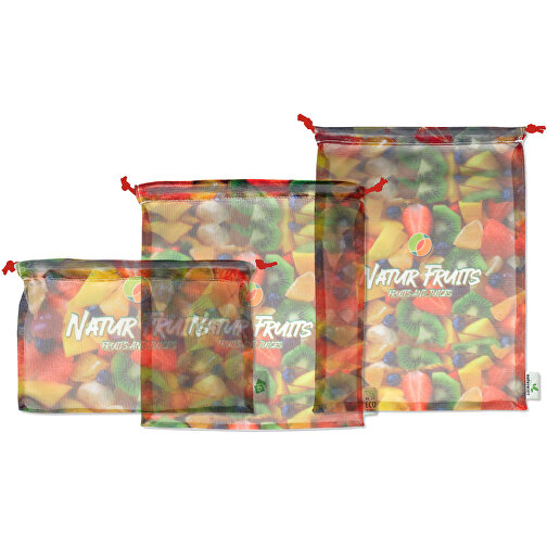 Full Color RPET Einkaufsnetze-Set , rot, RPET, 20,00cm x 30,00cm (Höhe x Breite), Bild 2