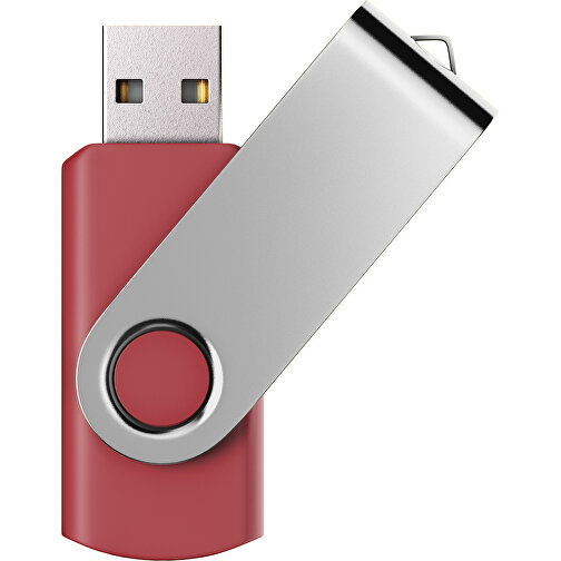 USB-Stick SWING Color 2.0 1 GB , Promo Effects MB , weinrot / silber MB , 1 GB , Kunststoff/ Aluminium MB , 5,70cm x 1,00cm x 1,90cm (Länge x Höhe x Breite), Bild 1