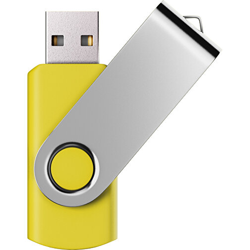 USB-Stick SWING Color 2.0 2 GB , Promo Effects MB , gelb / silber MB , 2 GB , Kunststoff/ Aluminium MB , 5,70cm x 1,00cm x 1,90cm (Länge x Höhe x Breite), Bild 1