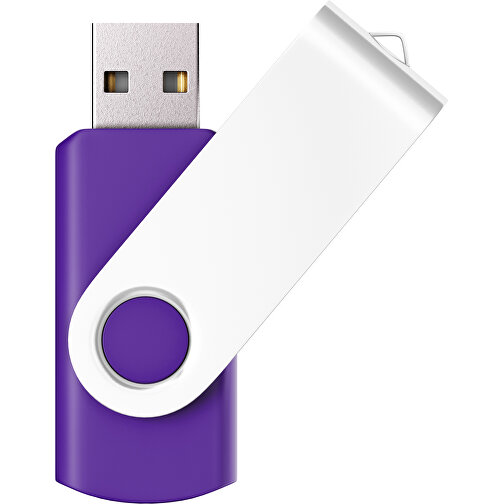 USB-Stick SWING Color 2.0 2 GB , Promo Effects MB , violet / weiß MB , 2 GB , Kunststoff/ Aluminium MB , 5,70cm x 1,00cm x 1,90cm (Länge x Höhe x Breite), Bild 1