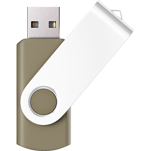 USB-Stick SWING Color 2.0 2 GB , Promo Effects MB , gold / weiß MB , 2 GB , Kunststoff/ Aluminium MB , 5,70cm x 1,00cm x 1,90cm (Länge x Höhe x Breite), Bild 1