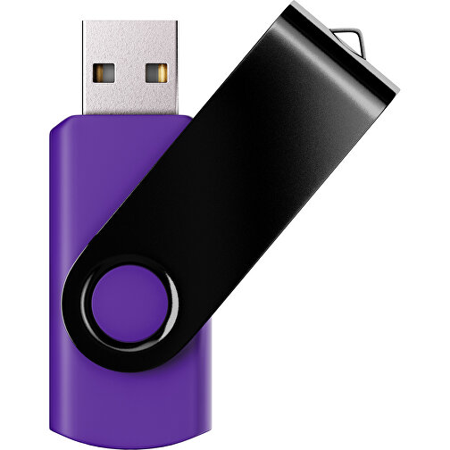 USB Stick Swing Color 2GB , Promo Effects MB , violet / schwarz MB , 2 GB , Kunststoff/ Aluminium MB , 3 - 10 MB/s MB , 5,70cm x 1,00cm x 1,90cm (Länge x Höhe x Breite), Bild 1