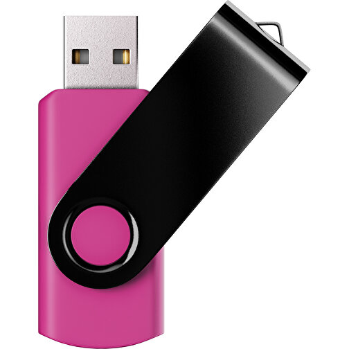 USB-Stick SWING Color 2.0 2 GB , Promo Effects MB , pink / schwarz MB , 2 GB , Kunststoff/ Aluminium MB , 5,70cm x 1,00cm x 1,90cm (Länge x Höhe x Breite), Bild 1