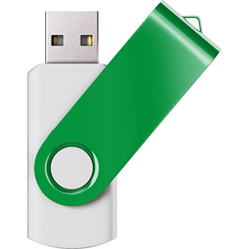 USB-Stick SWING Color 2.0 2 GB , Promo Effects MB , weiß / grün MB , 2 GB , Kunststoff/ Aluminium MB , 5,70cm x 1,00cm x 1,90cm (Länge x Höhe x Breite), Bild 1