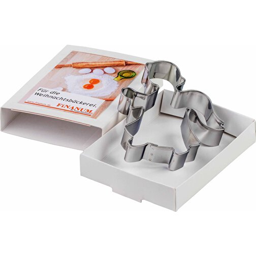 Backförmchen In Slide-Box - Xmas - Elch , individuell, Papier, Edelstahl, 8,80cm x 1,70cm x 6,70cm (Länge x Höhe x Breite), Bild 3