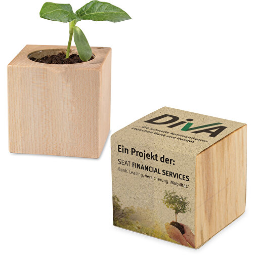 Pflanz-Holz Mit Samen , individuell, Papier, Holz, Erde, Saatgut, 4,00cm x 4,00cm x 4,00cm (Länge x Höhe x Breite), Bild 2