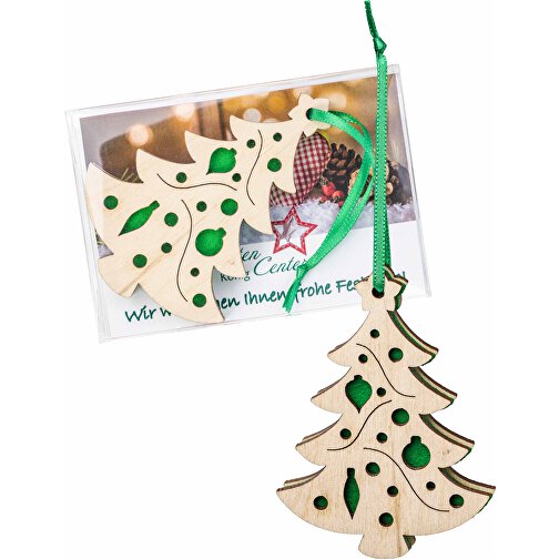 Pendentif en feutrine et en bois - Sapin de Noël en boîte, Image 1