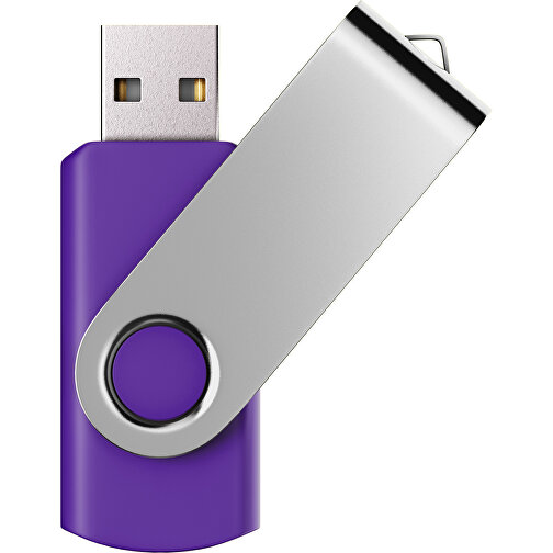 USB-Stick SWING Color 2.0 64 GB , Promo Effects MB , violet / silber MB , 65 GB , Kunststoff/ Aluminium MB , 5,70cm x 1,00cm x 1,90cm (Länge x Höhe x Breite), Bild 1