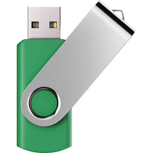 USB-Stick SWING Color 2.0 64 GB , Promo Effects MB , grün / silber MB , 65 GB , Kunststoff/ Aluminium MB , 5,70cm x 1,00cm x 1,90cm (Länge x Höhe x Breite), Bild 1