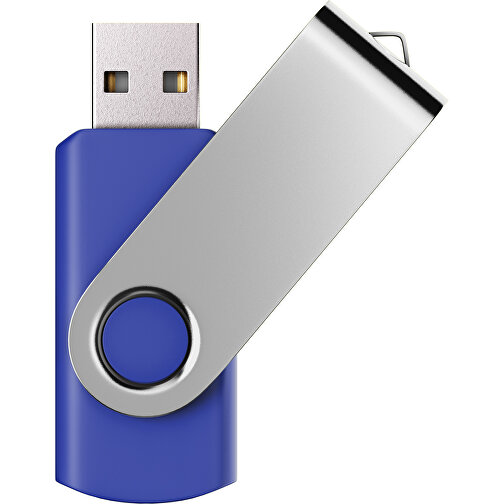 USB-Stick SWING Color 2.0 32 GB , Promo Effects MB , blau / silber MB , 32 GB , Kunststoff/ Aluminium MB , 5,70cm x 1,00cm x 1,90cm (Länge x Höhe x Breite), Bild 1