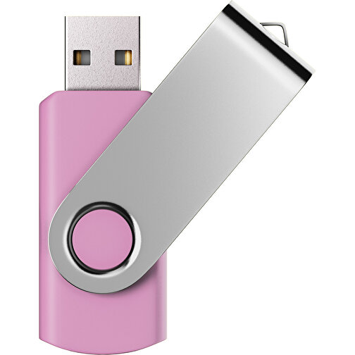 USB-Stick SWING Color 2.0 1 GB , Promo Effects MB , rosa / silber MB , 1 GB , Kunststoff/ Aluminium MB , 5,70cm x 1,00cm x 1,90cm (Länge x Höhe x Breite), Bild 1