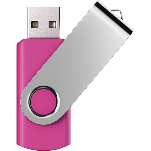 USB-Stick SWING Color 2.0 128 GB , Promo Effects MB , pink / silber MB , 131 GB , Kunststoff/ Aluminium MB , 5,70cm x 1,00cm x 1,90cm (Länge x Höhe x Breite), Bild 1