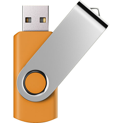 USB-Stick SWING Color 2.0 8 GB , Promo Effects MB , gelborange / silber MB , 8 GB , Kunststoff/ Aluminium MB , 5,70cm x 1,00cm x 1,90cm (Länge x Höhe x Breite), Bild 1