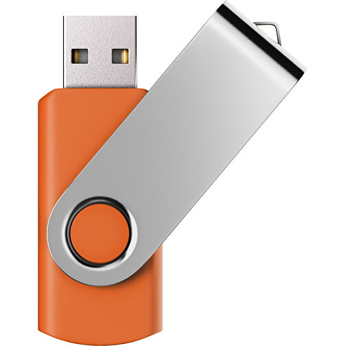 USB-Stick SWING Color 2.0 128 GB , Promo Effects MB , orange / silber MB , 131 GB , Kunststoff/ Aluminium MB , 5,70cm x 1,00cm x 1,90cm (Länge x Höhe x Breite), Bild 1