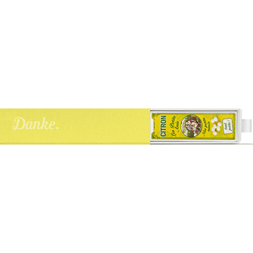 Dankebox Mini 'Les Petits Anis' - Gelb , gelb, Papier, Pappe, Satin, 14,20cm x 3,40cm x 3,40cm (Länge x Höhe x Breite), Bild 1