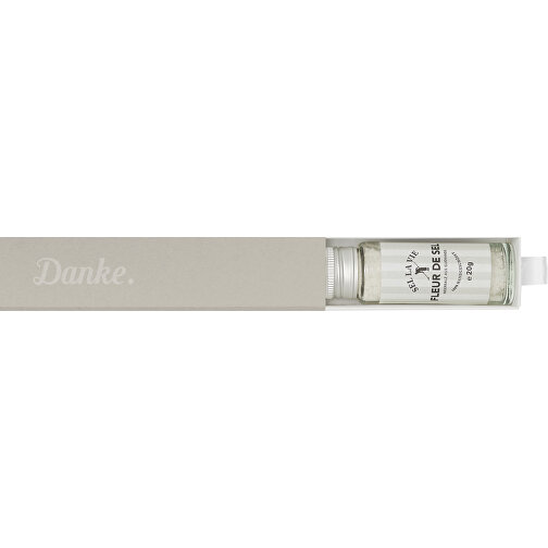 Dankebox Mini 'Fleur De Sel Aus Guérande' - Sand , sand, Papier, Pappe, Satin, 14,20cm x 3,40cm x 3,40cm (Länge x Höhe x Breite), Bild 1