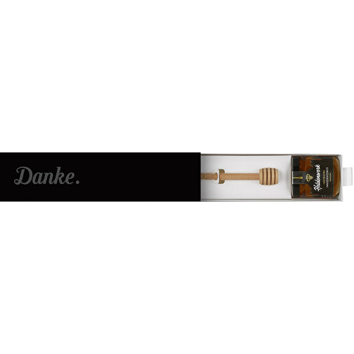 Dankebox 'Deutscher Imkerhonig' - Schwarz , schwarz, Papier, Pappe, Satin, 21,50cm x 5,50cm x 5,50cm (Länge x Höhe x Breite), Bild 1
