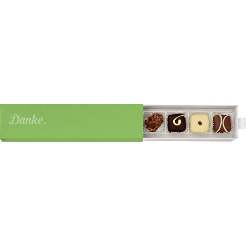 Pudelko z podziekowaniami 'Recznie robione czekoladki' - zielone, Obraz 1