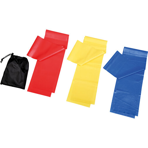 Fitnessbänder-Set GYM HERO , blau, gelb, rot, schwarz, Latex / Polyester, 15,00cm x 21,00cm (Länge x Breite), Bild 2