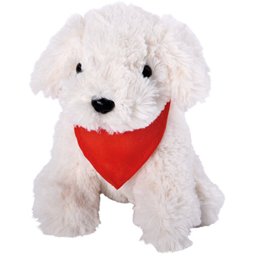 Plüsch-Hund BENNI , rot, weiß, Polyester / Kunststoff, 15,00cm (Länge), Bild 1