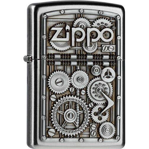 Zippo 205 GEAR WHEELS , Zippo, silber, Edelstahl, 55,00cm x 10,00cm x 35,00cm (Länge x Höhe x Breite), Bild 1