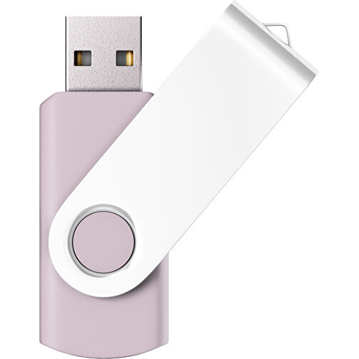 USB-Stick SWING Color 2.0 128 GB , Promo Effects MB , zartrosa / weiß MB , 131 GB , Kunststoff/ Aluminium MB , 5,70cm x 1,00cm x 1,90cm (Länge x Höhe x Breite), Bild 1