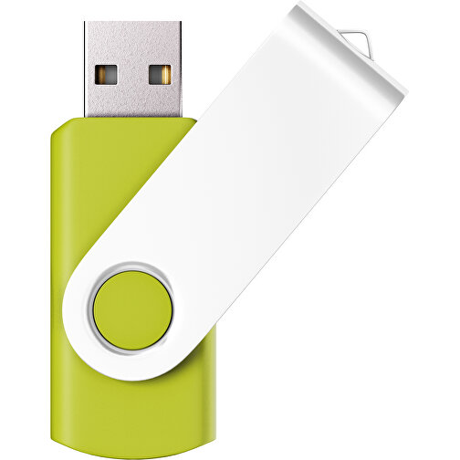 USB-Stick SWING Color 2.0 128 GB , Promo Effects MB , hellgrün / weiß MB , 131 GB , Kunststoff/ Aluminium MB , 5,70cm x 1,00cm x 1,90cm (Länge x Höhe x Breite), Bild 1