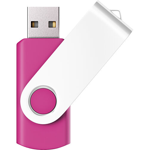USB-Stick SWING Color 2.0 1 GB , Promo Effects MB , pink / weiß MB , 1 GB , Kunststoff/ Aluminium MB , 5,70cm x 1,00cm x 1,90cm (Länge x Höhe x Breite), Bild 1