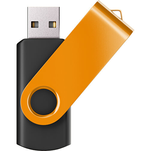 USB-Stick SWING Color 2.0 64 GB , Promo Effects MB , schwarz / kürbisorange MB , 65 GB , Kunststoff/ Aluminium MB , 5,70cm x 1,00cm x 1,90cm (Länge x Höhe x Breite), Bild 1