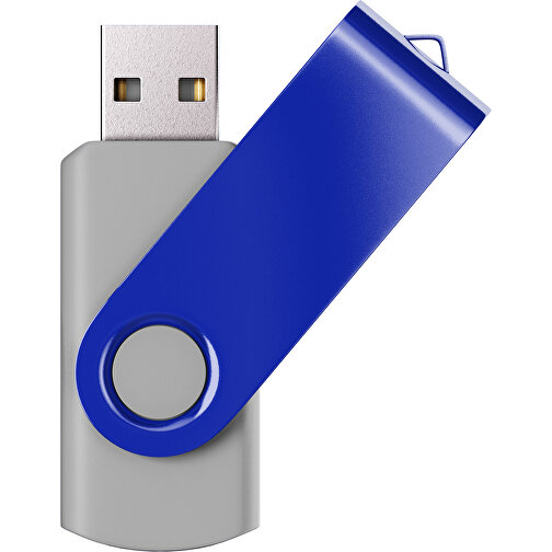 USB-Stick SWING Color 2.0 8 GB , Promo Effects MB , grau / blau MB , 8 GB , Kunststoff/ Aluminium MB , 5,70cm x 1,00cm x 1,90cm (Länge x Höhe x Breite), Bild 1