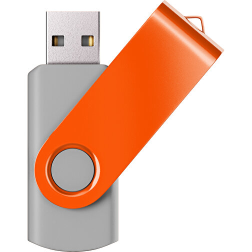 USB-Stick SWING Color 2.0 8 GB , Promo Effects MB , grau / orange MB , 8 GB , Kunststoff/ Aluminium MB , 5,70cm x 1,00cm x 1,90cm (Länge x Höhe x Breite), Bild 1