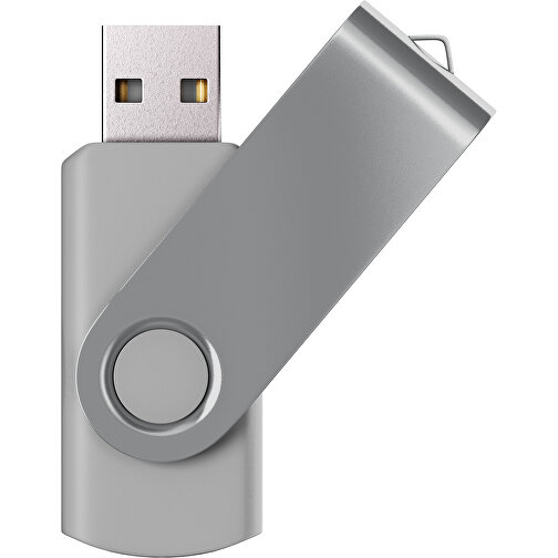 USB-Stick SWING Color 2.0 64 GB , Promo Effects MB , hellgrau / grau MB , 65 GB , Kunststoff/ Aluminium MB , 5,70cm x 1,00cm x 1,90cm (Länge x Höhe x Breite), Bild 1
